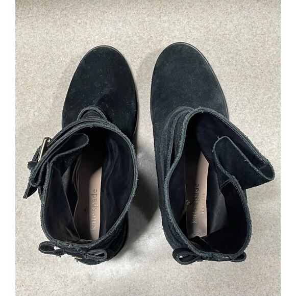 Kate Spade New York Boots Womens 6.5 M Sabina Buckle Ankle Bootie Black Suede - Picture 4 of 13